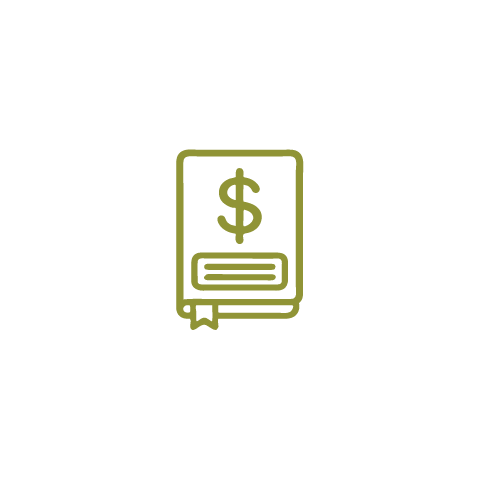 book icon with a dollar sign on the cover