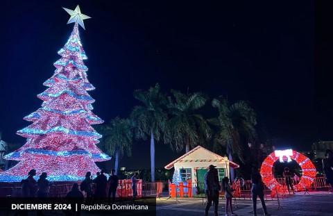 Luces navideñas en la República Dominicana.