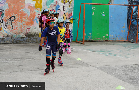 Sponsored child skating