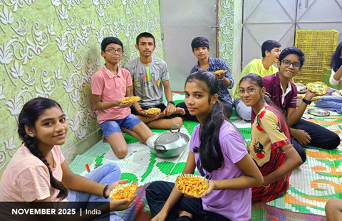 youth in India show their food