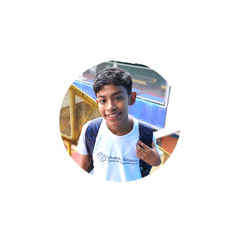 a young boy smiling
