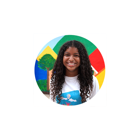 a young girl smiling