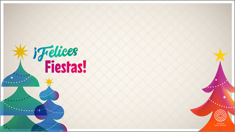Meeting background with holiday trees