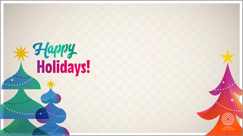 Meeting background with holiday trees